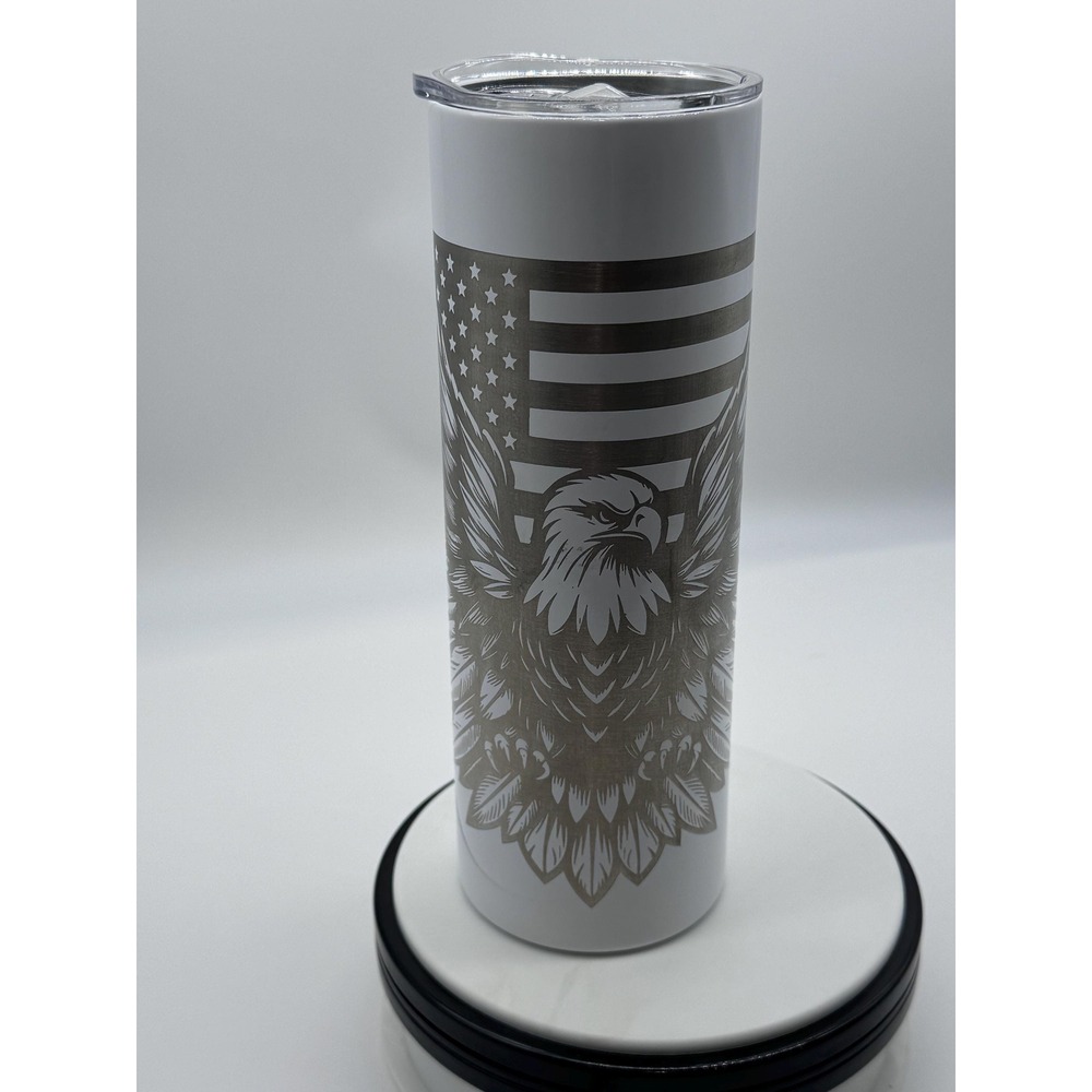20 oz‎ skinny tumbler eagle/American flag